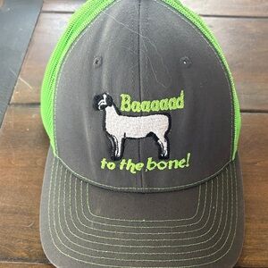 Gray and Green Embroidered Cap